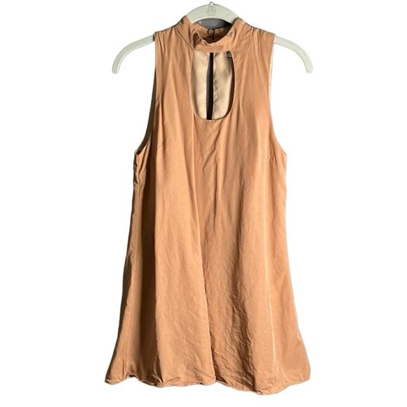 Lovers + Friends Light Brown Sleeveless Swing Dress Cutouts On Back and Front XS - Picture 1 of 9